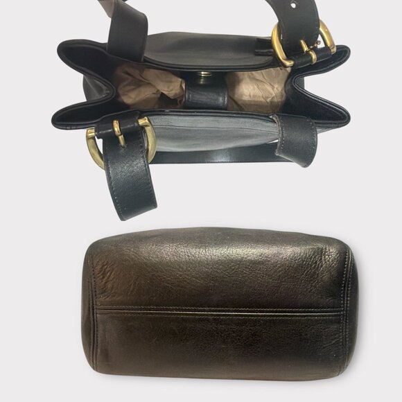 VTG Coach Waverly Soho Buckle Tote 4157 Black Leather Brass Shoulder Bag Y2K USA - Picture 7 of 9